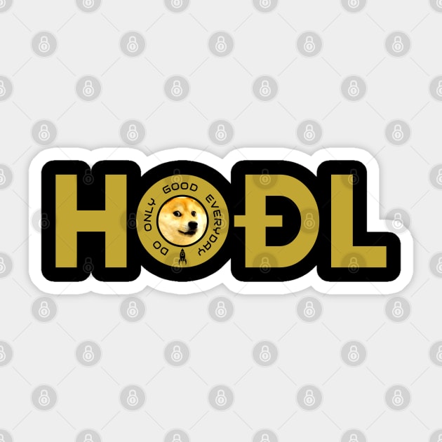 HODL DOGE CRYPTO Sticker by INpressMerch